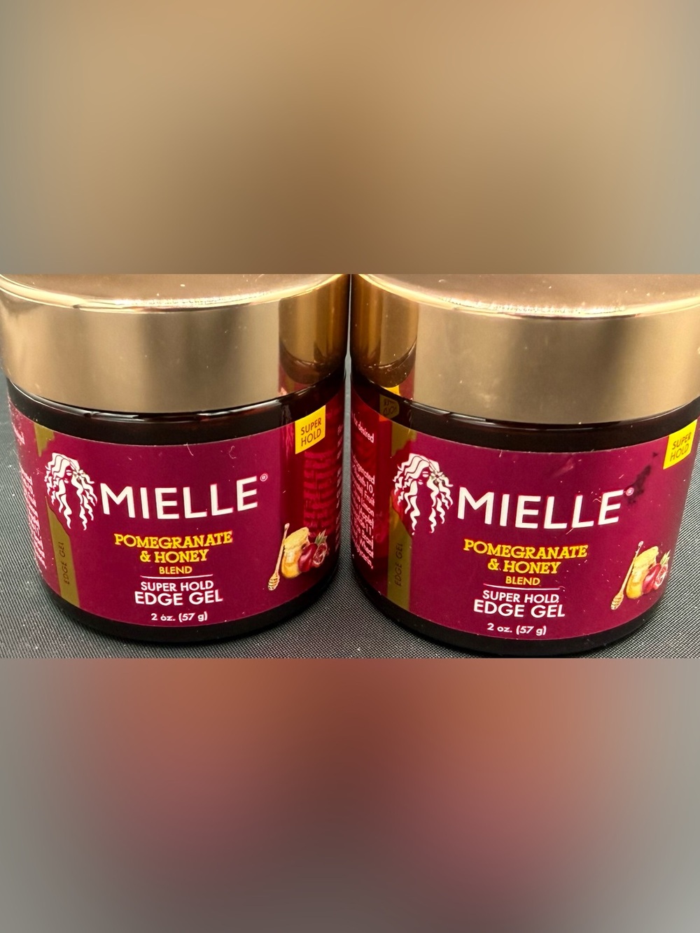 MIELLE bundle set of TWO Pomegranate & Honey Super Hold Edge Gel